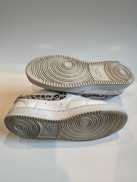 Nike Women's Court Vision Low — White with Leopard Swoosh - Picture 9 of 9